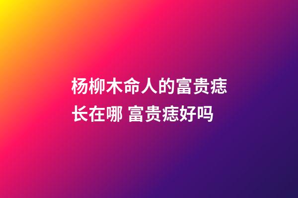 杨柳木命人的富贵痣长在哪 富贵痣好吗